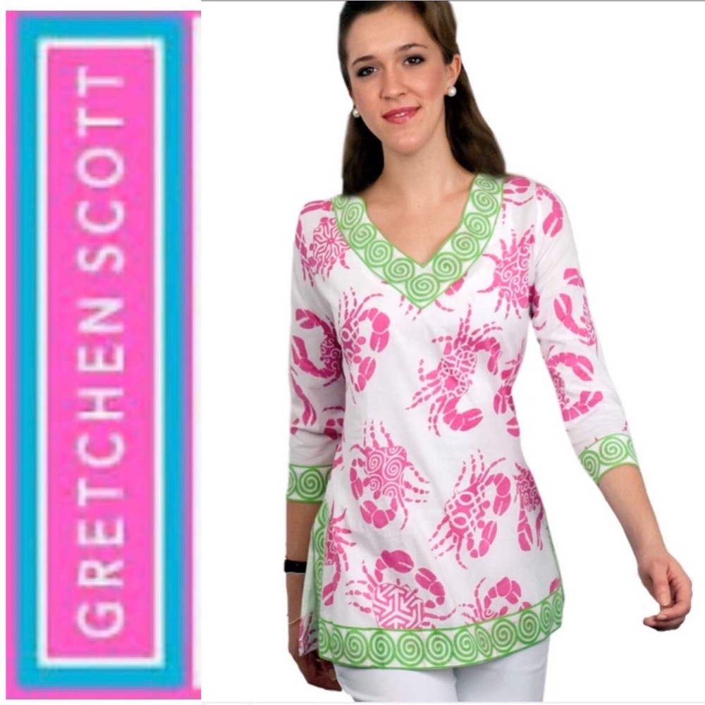 Gretchen Scott Pink/Green Crab Soup Banded Tunic, not my style?
